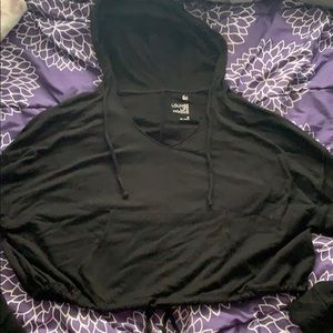 Cropped, black, lounge hoodie